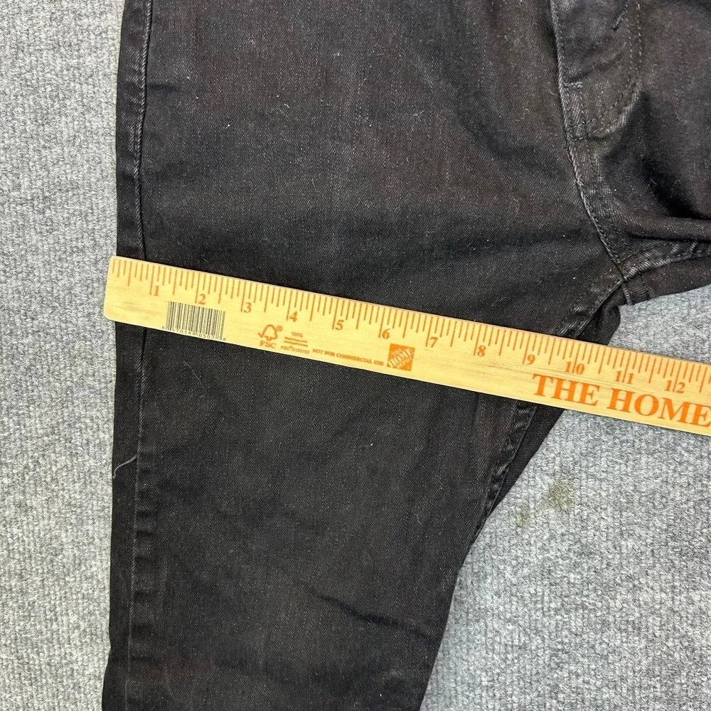 Levi's 512 Jeans Mens Black Denim Stretch Mid Rise Slim Straight Zip Fly - 31X30